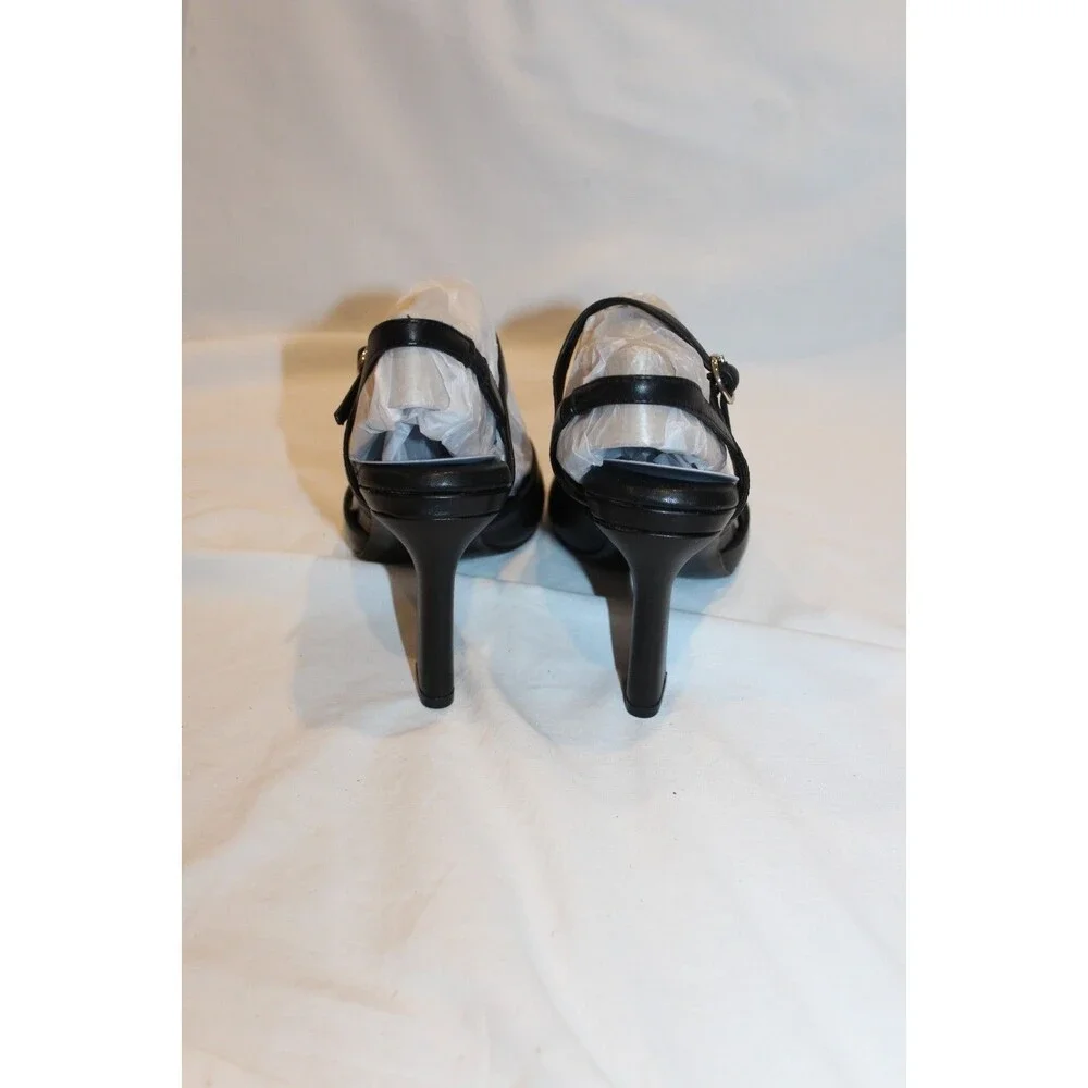 Naturalizer Women's Lala Leather Strappy Heels Sandals Black Size 7 WIDE